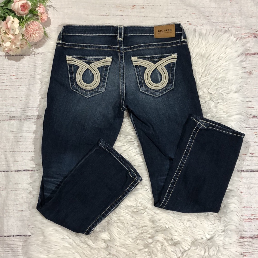 Big Star Liv Bootcut Distressed Embroidered Pocket Jeans